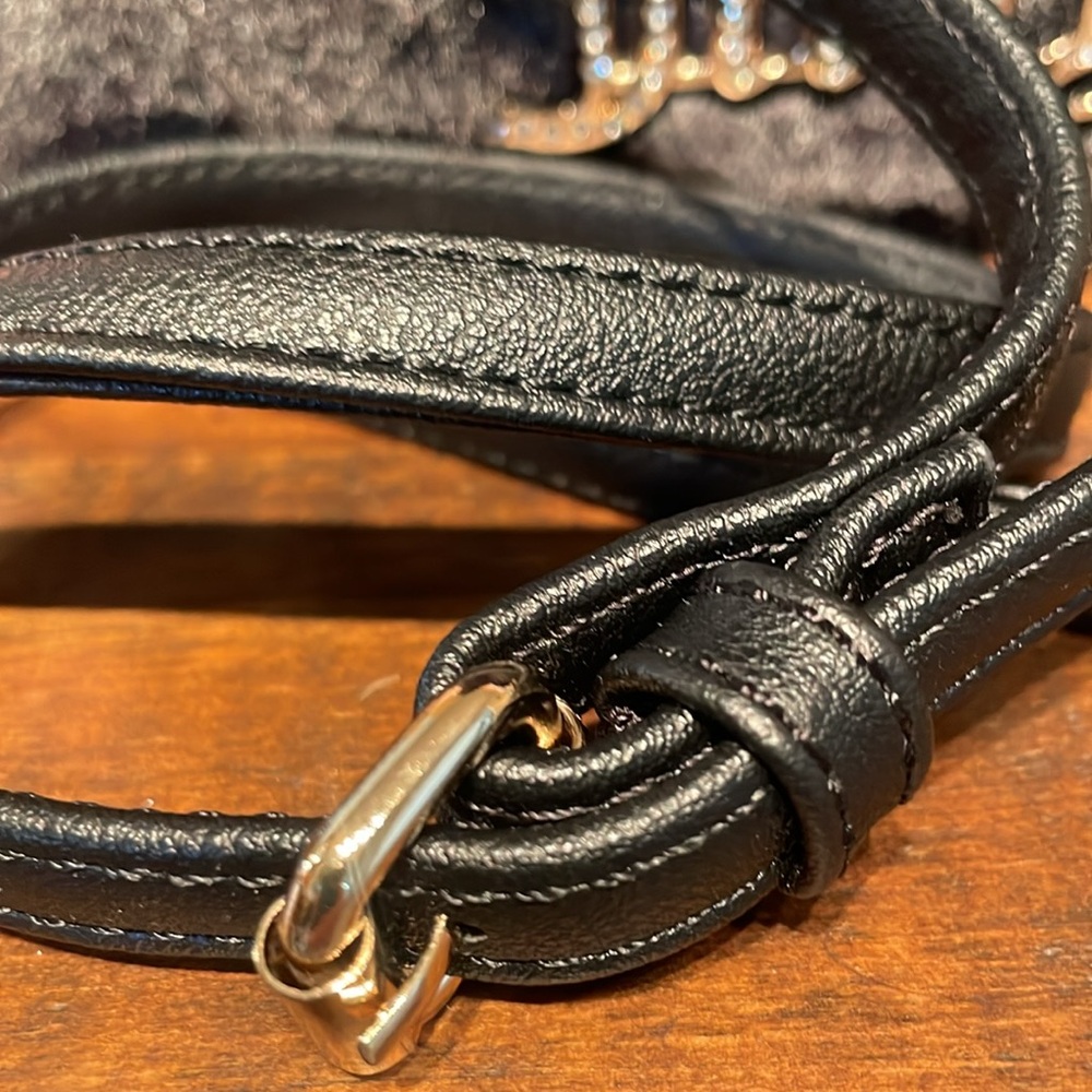 NWT Juicy Couture Black Faux Fur Mini Tote or Crossbody MSRP $89 - Picture 4 of 10